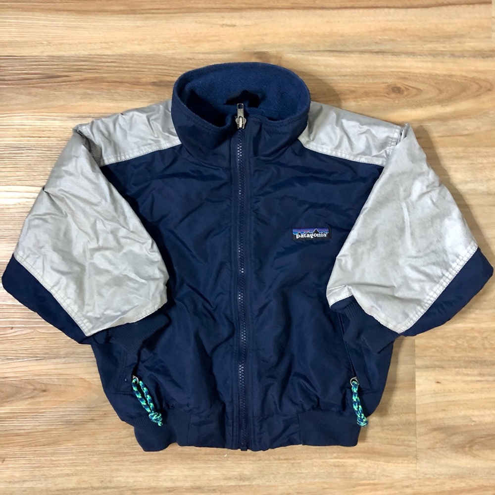 Patagonia Kids Navy Blue Bomber Jacket Size 4